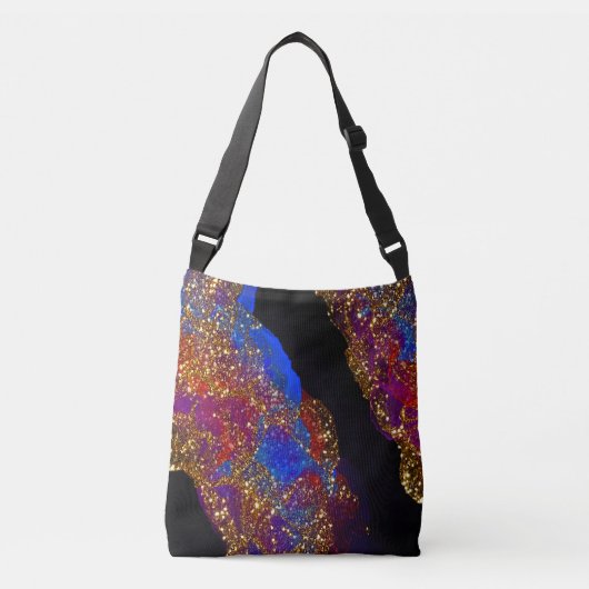 Glitterde alcoholinkt crossbody tas (Voorkant)