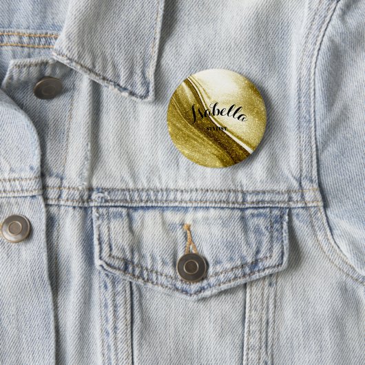 Glitterde gouden Button cadeau (In situ)