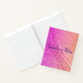  Glitterde Roze oranje Spiraal Notitieboek (Binnen)