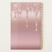 Glitterdruppel Roze Goud Persoonlijk Planner (Achterkant)