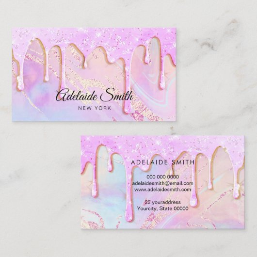 glitterdruppelontwerp visitekaartje (Voorkant / Achterkant)