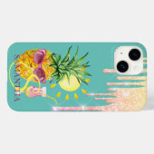 Glitterdruppels Ananas Zon Cocktail Mintgroen Case-Mate iPhone Case (Achterkant (horizontaal))