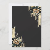 Glitterdruppels, Black Rozen Gold Pensioen Kaart (Achterkant)