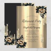 Glitterdruppels, Black Rozen Gold Pensioen Kaart (Voorkant / Achterkant)