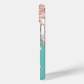 Glitterdruppels Bloemige Ananas Mintgroen Case-Mate iPhone Case (Achterkant / Links)