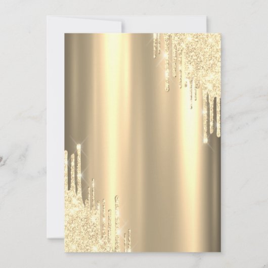 Glitterdruppels, Cocktail, Gouden Pensionering Kaart (Achterkant)