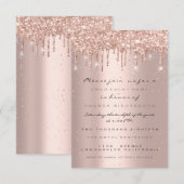 Glitterdruppels Roze Confetti Bruids Sweet 16 Kaart (Voorkant / Achterkant)
