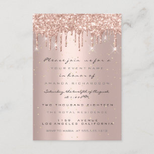 Glitterdruppels Roze Confetti Bruids Sweet 16 Kaart
