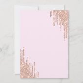 Glitterdruppels Wijn Glas Roze Bachelorette  Kaart (Achterkant)