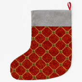 Glittered en Plumed Grote Kerstsok (Achterkant)