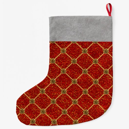 Glittered en Plumed Grote Kerstsok (Achterkant)