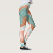 Glittered Marmer | Blauwgroen groen blauw, zandste Leggings (Rechts)