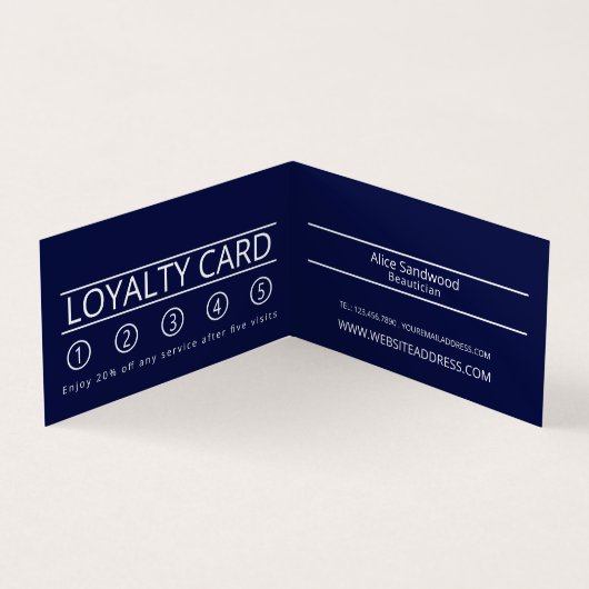 Glittered Model, Beautician, Loyalty Card Visitekaartje (Binnen)