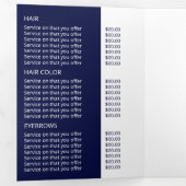 Glittered Model, Beauty Salon Tri-Fold Flyer Drieluik Uitnodiging (Binnenzijde eerst)