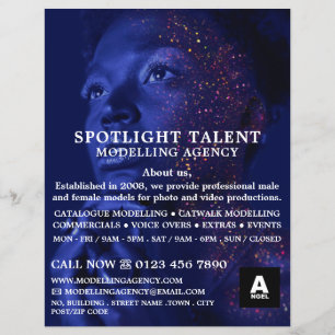 Glittered Model, Modelagentuur, Model Agent Flyer