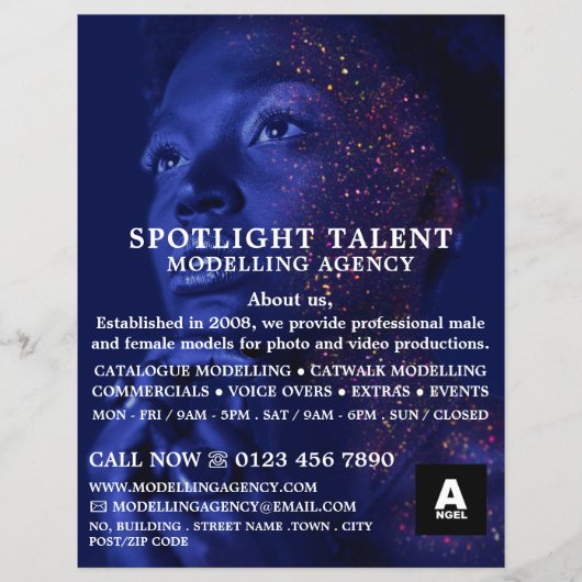 Glittered Model, Modelleraar, modelagent Flyer (Voorkant)