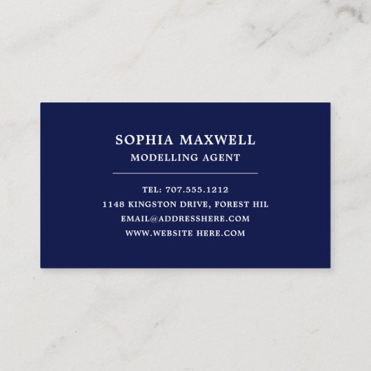 Glittered Model, Modelleraar, modelagent Visitekaartje (Achterkant)