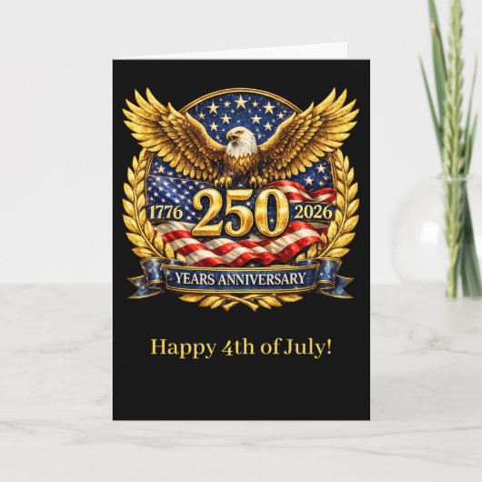 Glittered Semiquincentennial Eagle Emblem  Feestdagen Kaart (Voorkant)