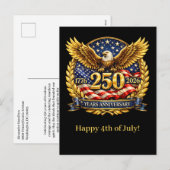 Glittered Semiquincentennial Eagle Emblem  Feestdagenkaart (Voorkant / Achterkant)