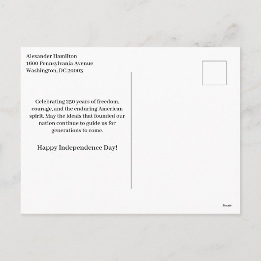 Glittered Semiquincentennial Eagle Emblem  Feestdagenkaart (Achterkant)