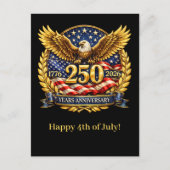 Glittered Semiquincentennial Eagle Emblem  Feestdagenkaart (Voorkant)