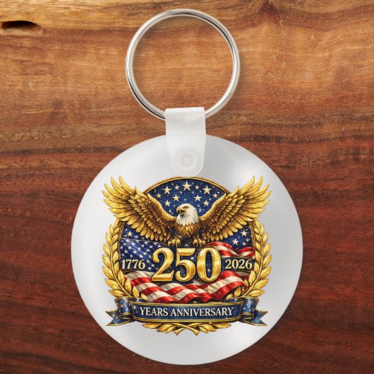 Glittered Semiquincentennial Eagle Emblem Sleutelhanger (Voorkant)