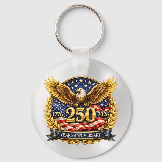 Glittered Semiquincentennial Eagle Emblem Sleutelhanger (Achterkant)