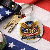 Glittered Semiquincentennial Eagle Emblem Sleutelhanger