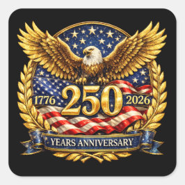 Glittered Semiquincentennial Eagle Emblem Vierkante Sticker