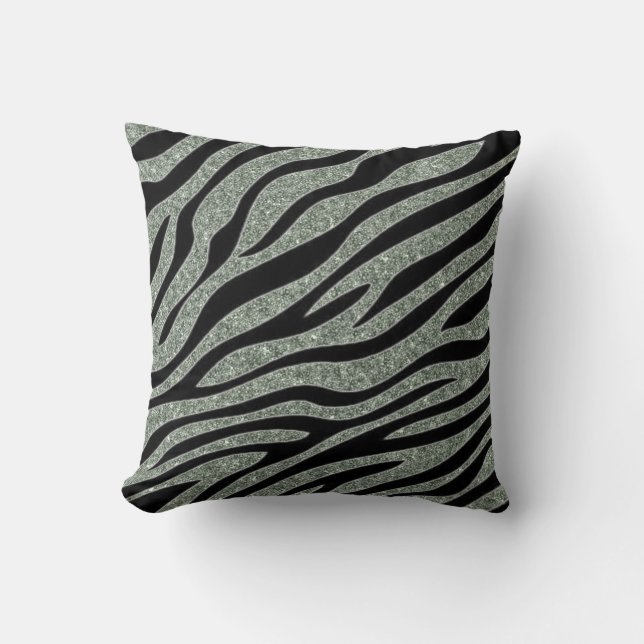 Glittered Zebra Print Kussen (Voorkant)