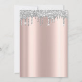 GlitterEiffel Tower,Tiara,Drift Silver Quinceañera Kaart (Achterkant)
