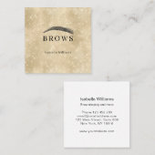 Glitterelegante wenkbrauwen vierkante visitekaartje (Voorkant / Achterkant)