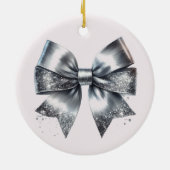Glitteren Boog Baby's Eerste Kerstmis Keramisch Ornament (Achterkant)