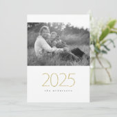 Glitterend 2025 feestdagenkaart (Staand voorkant)