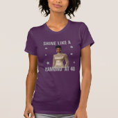 Glitterend 40e verjaardag foto T-shirt (Voorkant)