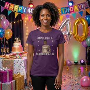 Glitterend 40e verjaardag foto T-shirt