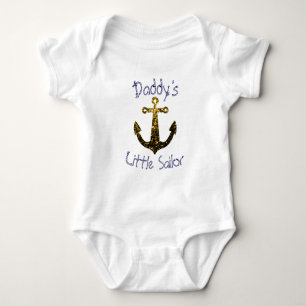 Glitterend Anker Daddy's Little Sailor Maatwerk  Romper