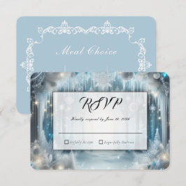 Glitterend Besneeuwd Bos Entre Keuzes Bruiloft RSVP Kaartje