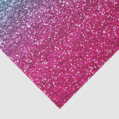 Glitterend Blauw & Donker Roze Verlopen Glitter Tissuepapier (Detail)