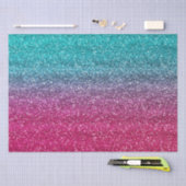 Glitterend Blauw & Donker Roze Verlopen Glitter Tissuepapier (Craft)