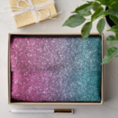 Glitterend Blauw & Donker Roze Verlopen Glitter Tissuepapier (Geschenk)