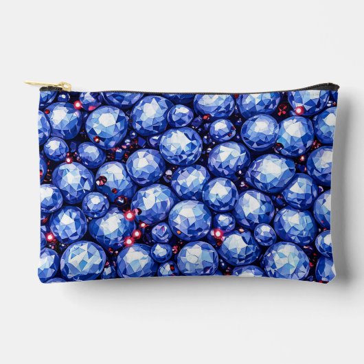 Glitterend blauw edelstenen patroon etui (Voorkant)