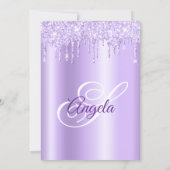 Glitterend Bleekpaarse Glitterdruppels Lavendel Om Kaart (Achterkant)