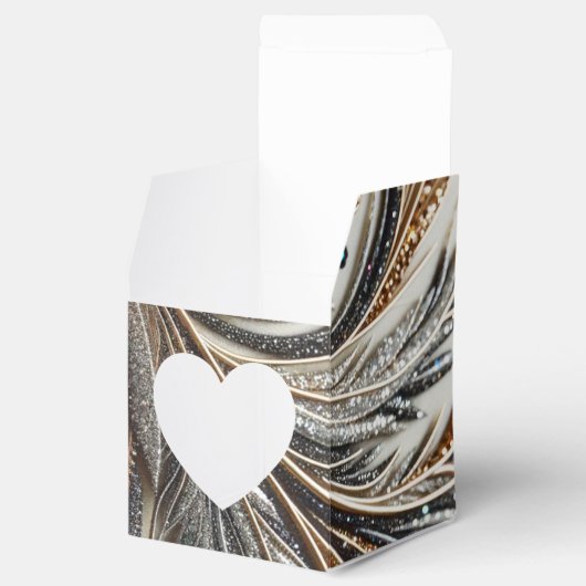 Glitterend bloemenpatroon met edelsteen bedankdoosjes (Geopend)