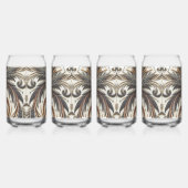 Glitterend bloemenpatroon met edelsteen blikvorm glas (Rechts)