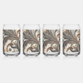 Glitterend bloemenpatroon met edelsteen blikvorm glas (Voorkant)