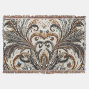 Glitterend bloemenpatroon met edelsteen deken