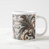 Glitterend bloemenpatroon met edelsteen grote koffiekop (Rechts)