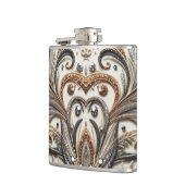 Glitterend bloemenpatroon met edelsteen heupfles (Links)