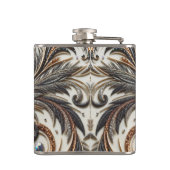 Glitterend bloemenpatroon met edelsteen heupfles (Achterkant)